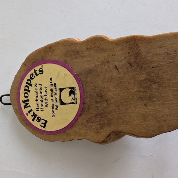 Eski Moppet Alaska Christmas Ornament Boy w/Fish Signed J. Reid 1989 - Picture 2 of 3